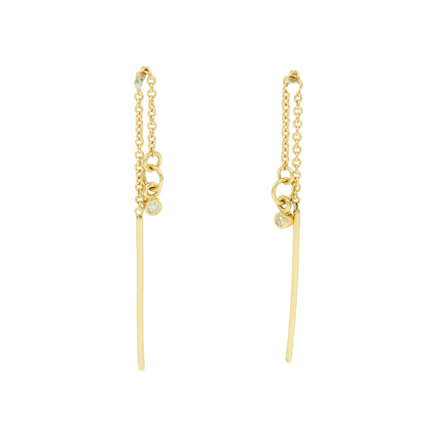 14k Diamond Chain Threader Earrings