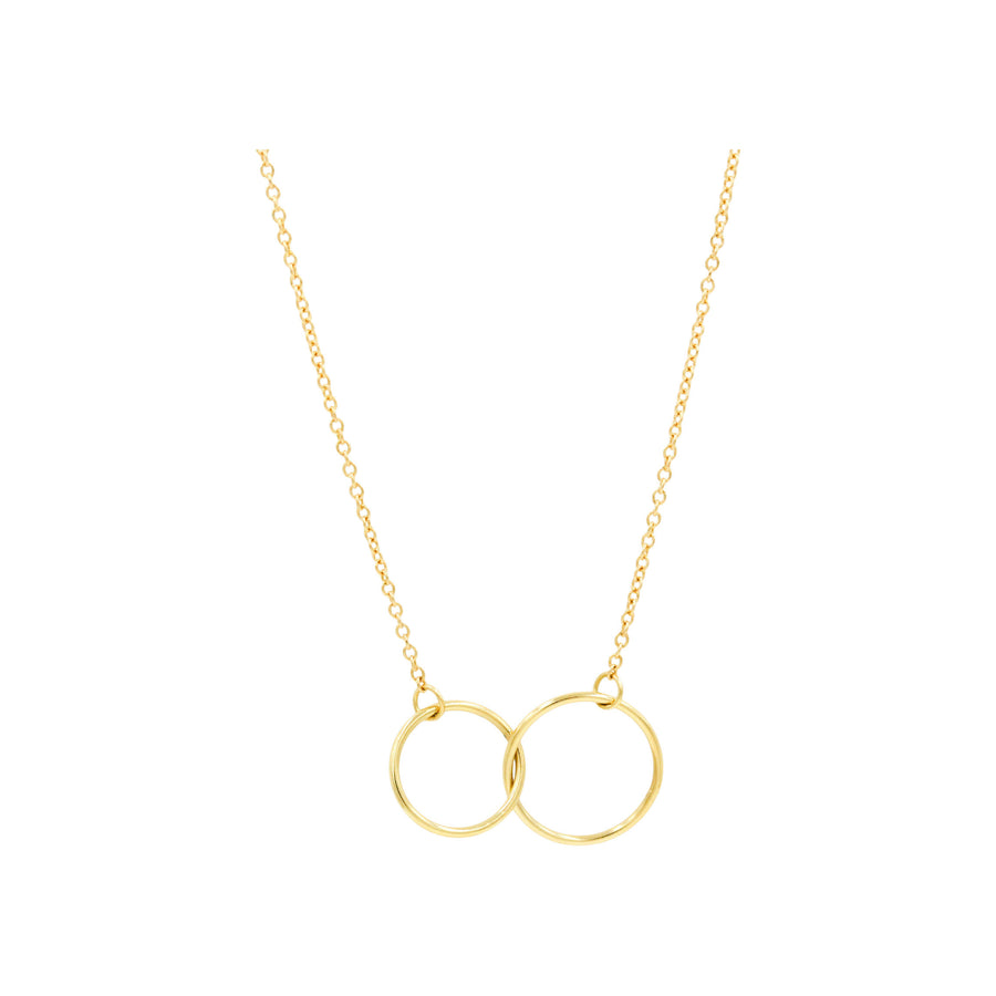 14k Yellow Gold Assymetrical Rings Linked Necklace