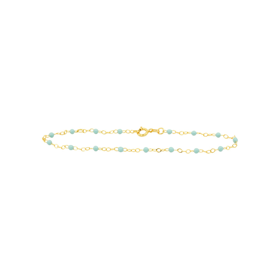 Not So Thin Cable Chain Bracelet with Colored Enamel Beads